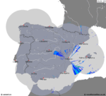 Imágenes de radar España 12:50 UTC